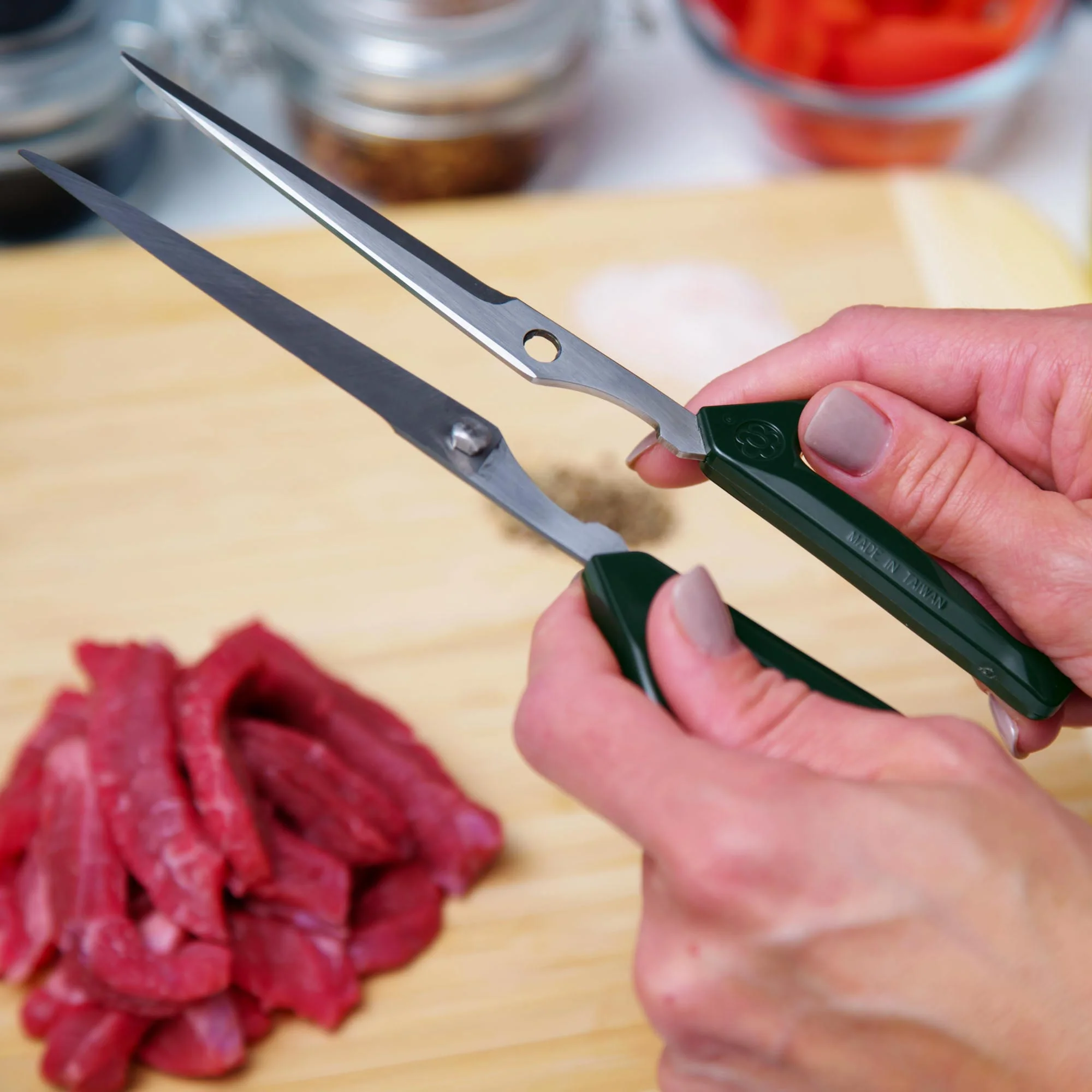 Deluxe Unlimited Kitchen Scissors, 8" - Dark Olive - Image 3