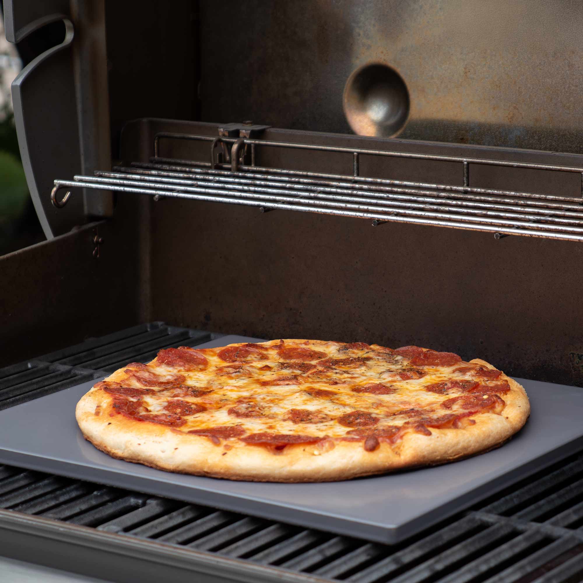 Glazed Rectangular Pizza Stone, 14x16-Inch, Grey - Image 4