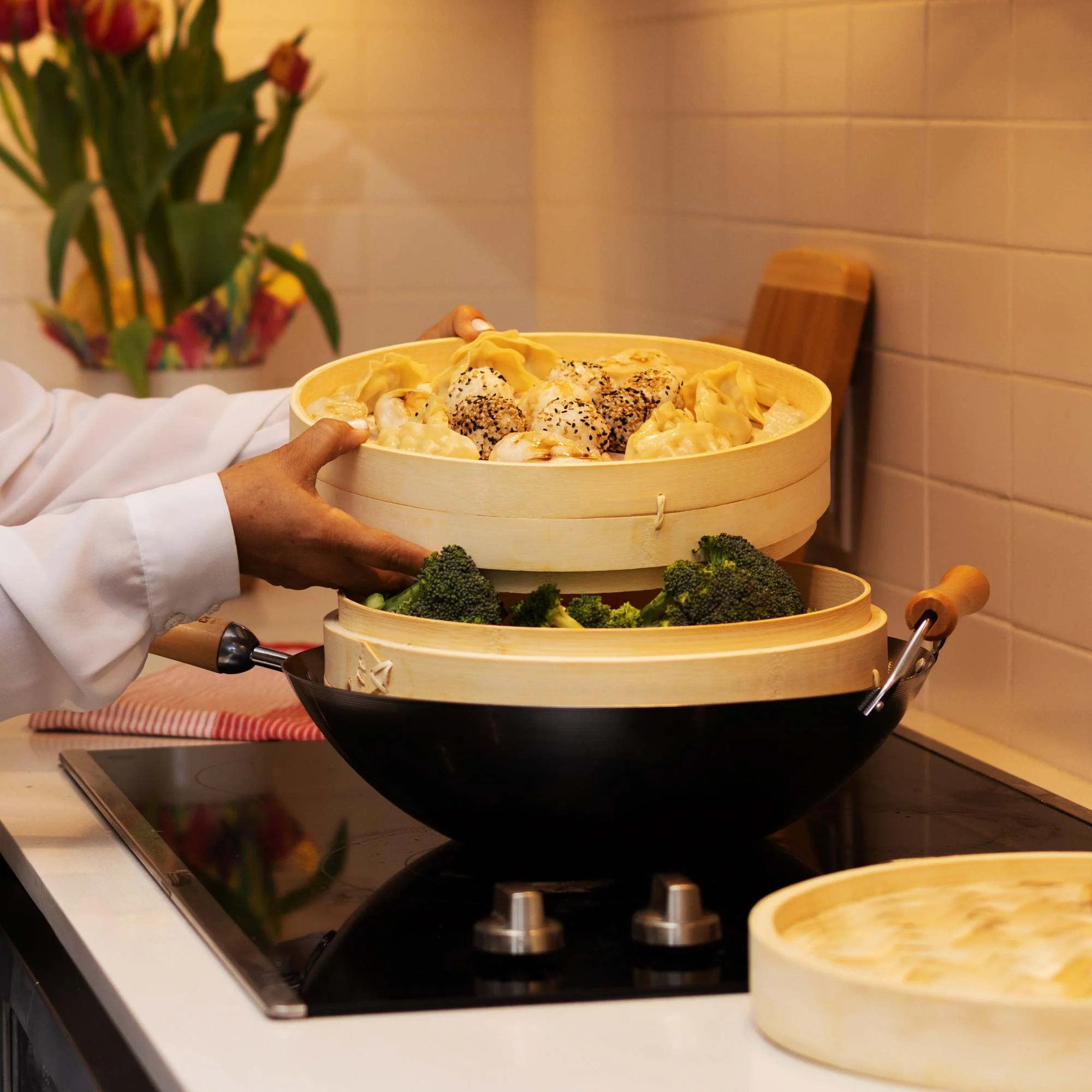 2-Tier Bamboo Steamer Baskets, 12-Inch - Image 6