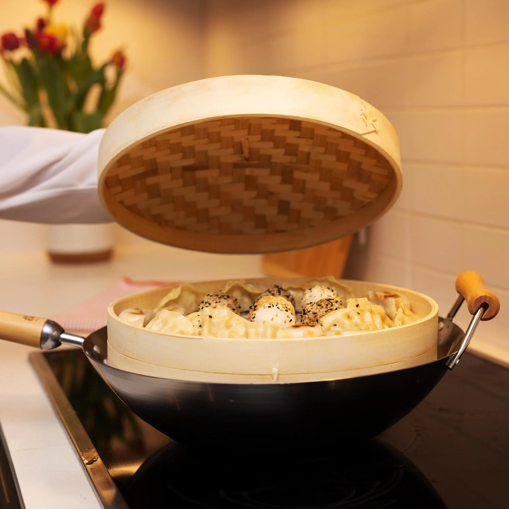 2-Tier Bamboo Steamer Baskets, 10-Inch - Image 3