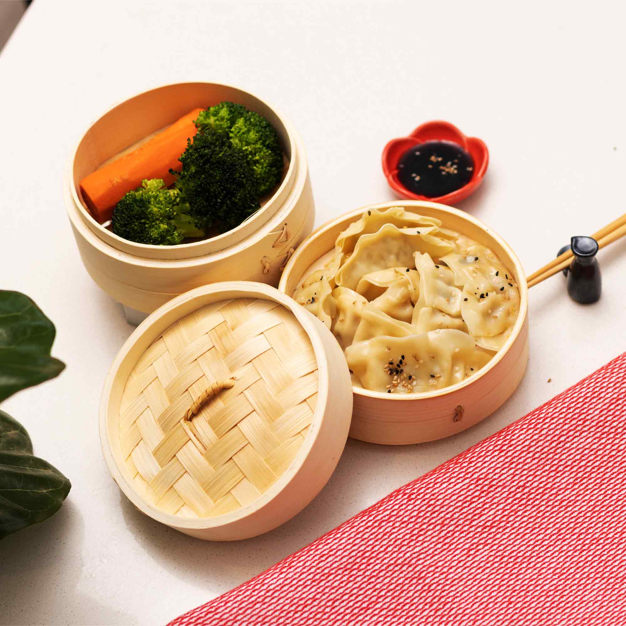 2-Tier Bamboo Steamer Baskets, 6-Inch - Image 4