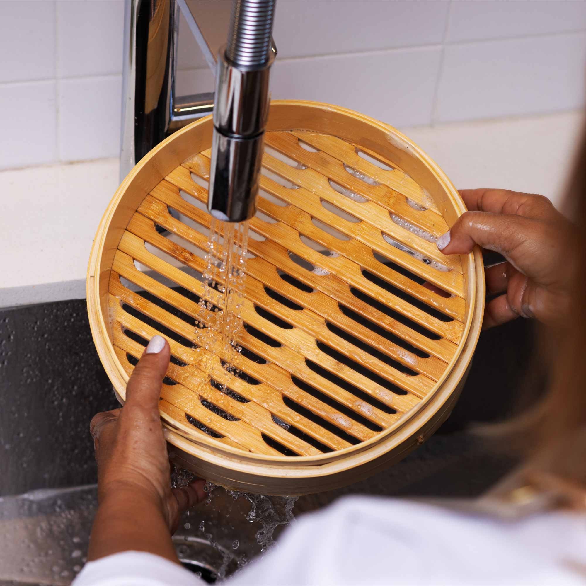 2-Tier Bamboo Steamer Baskets, 6-Inch - Image 6