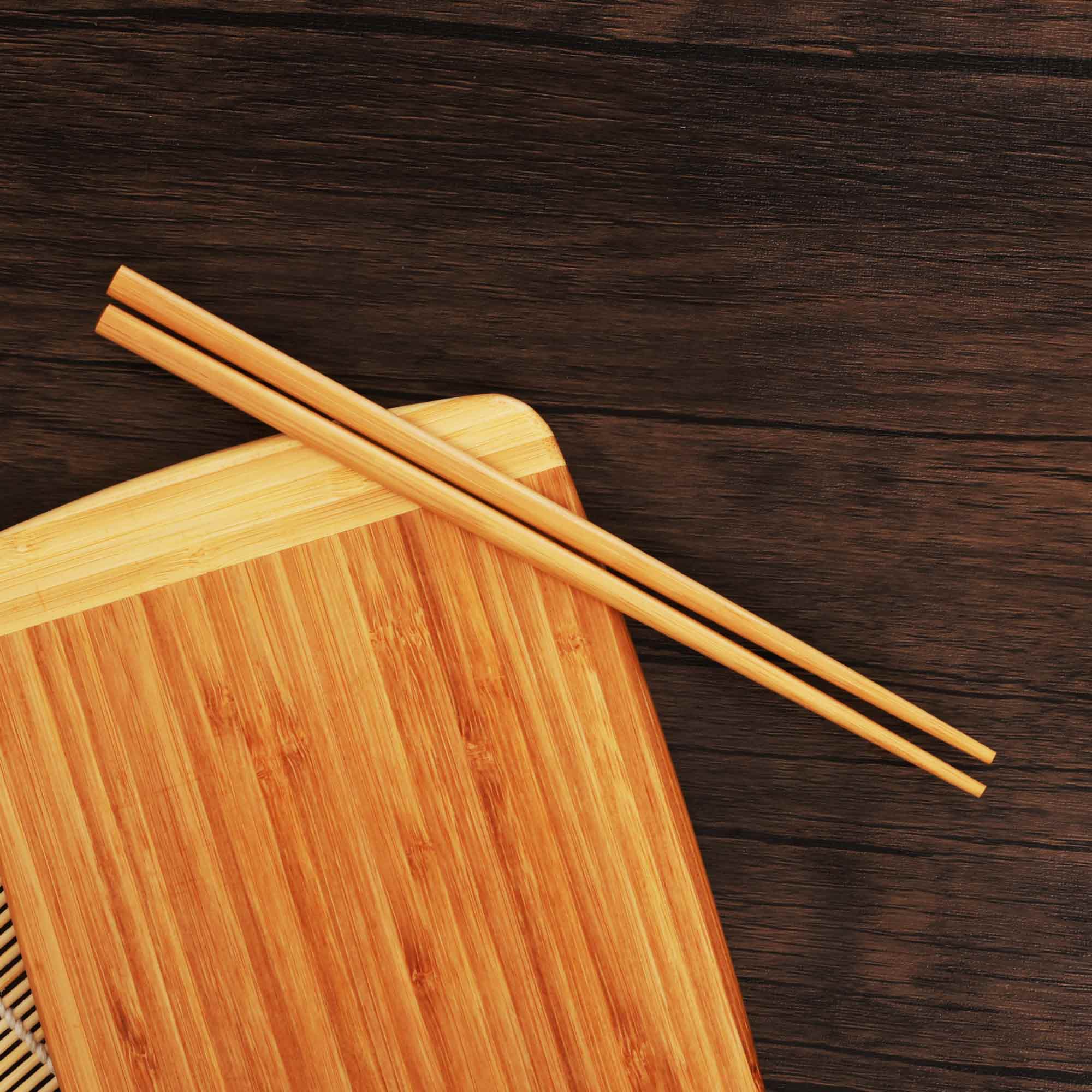 Reusable Burnished Bamboo Chopsticks Set, 5 Pair - Image 5