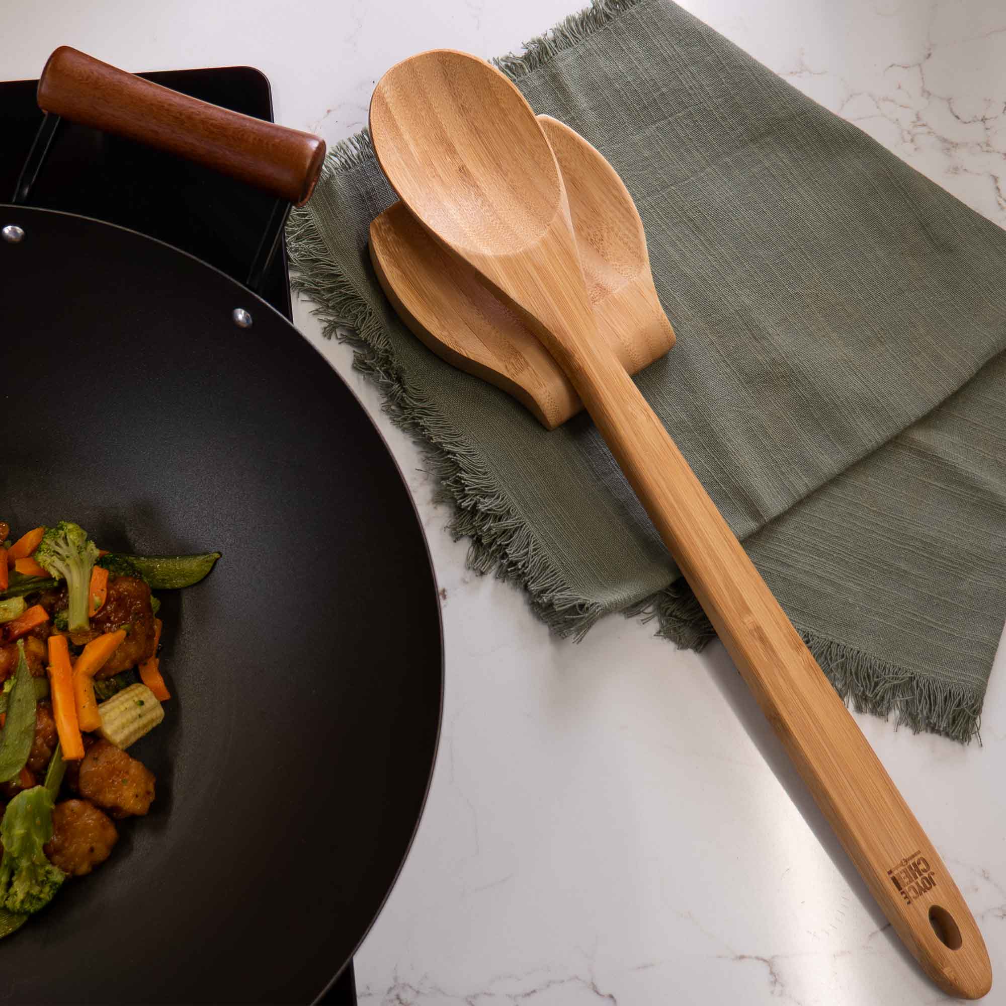 Burnished Bamboo Mixing Spoon, 18-Inch - Image 4