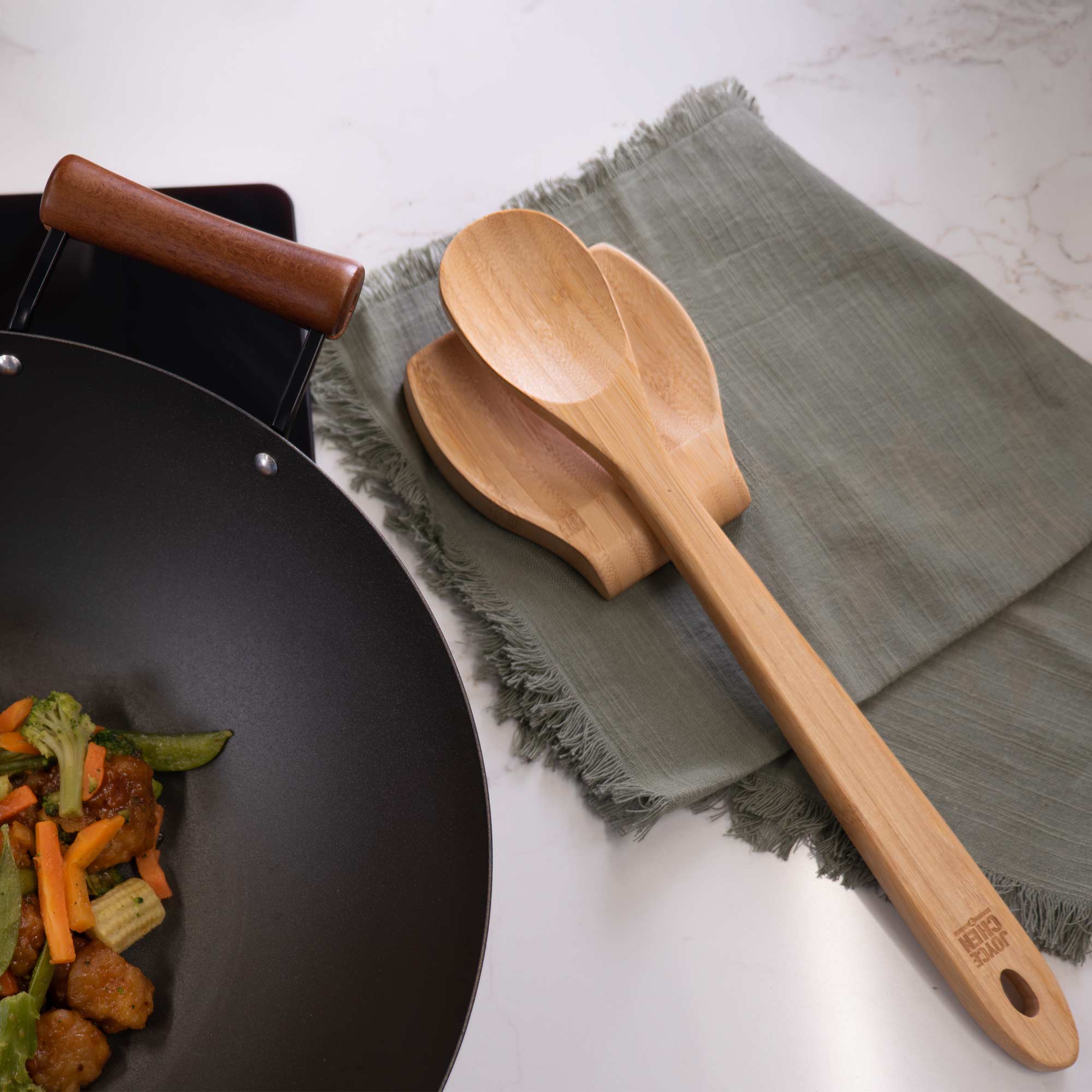 Burnished Bamboo Mixing Spoon, 15-Inch - Image 4