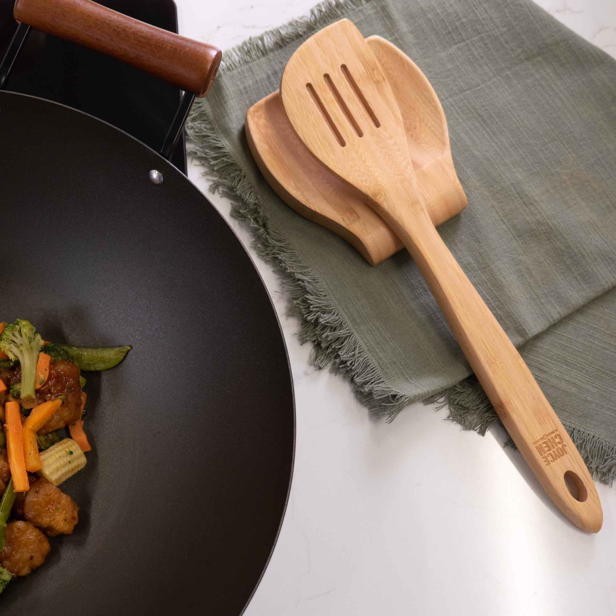 Burnished Bamboo Slotted Spatula, 13-Inch - Image 4