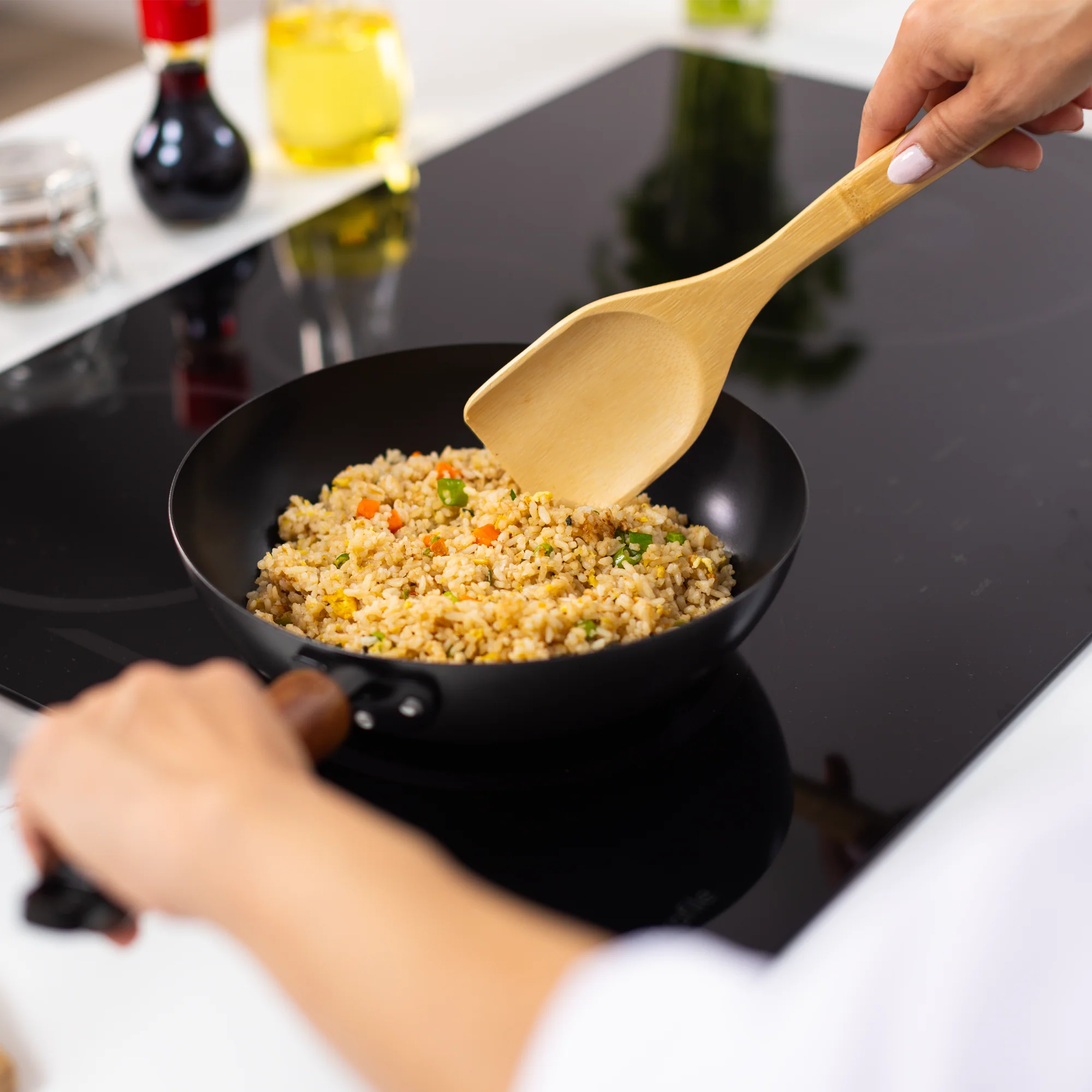 Classic Series 9.5-Inch Carbon Steel Ceramic Nonstick Stir Fry Pan - Image 5