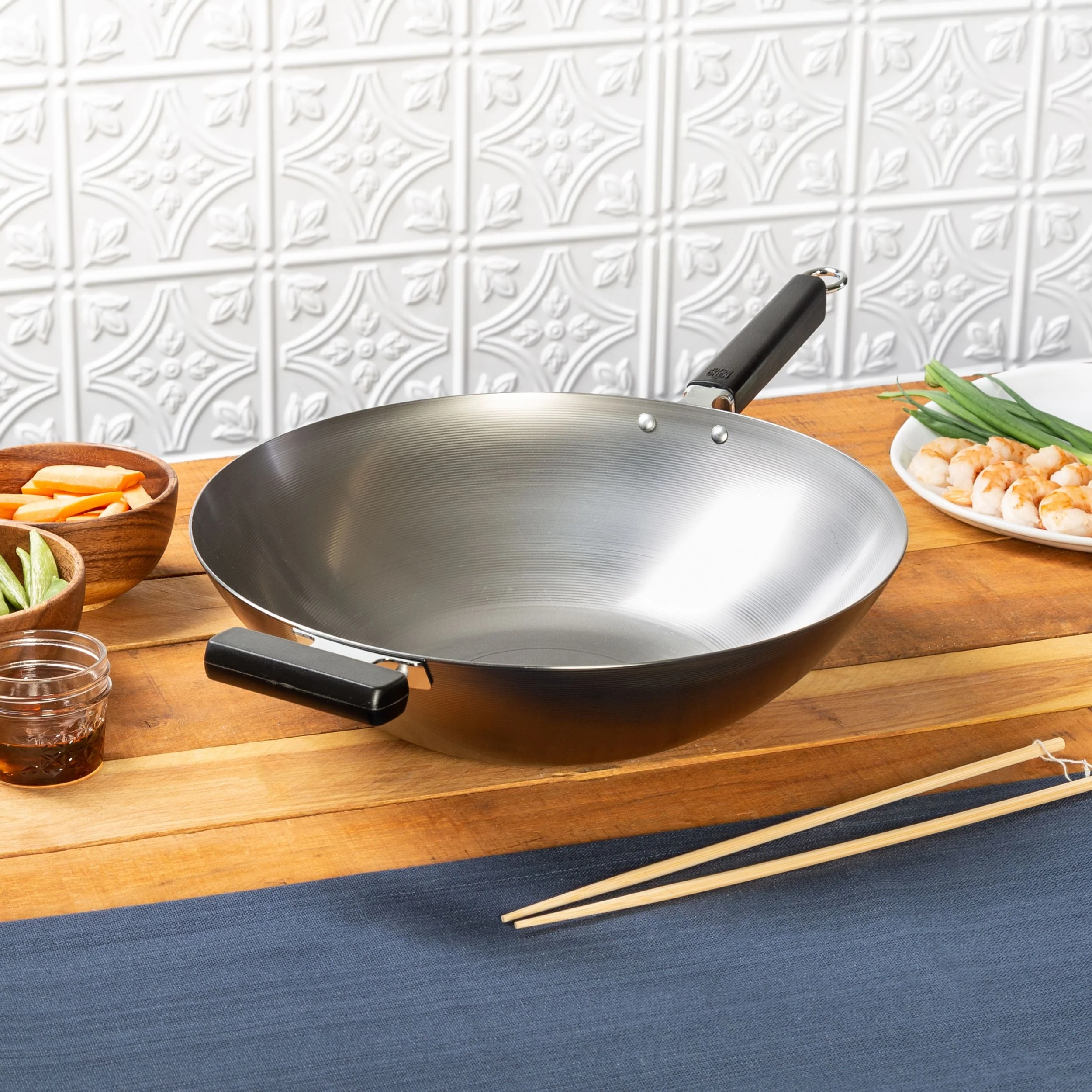 Professional Series Uncoated 14" Wok Bundle, 12 piece - Image 4