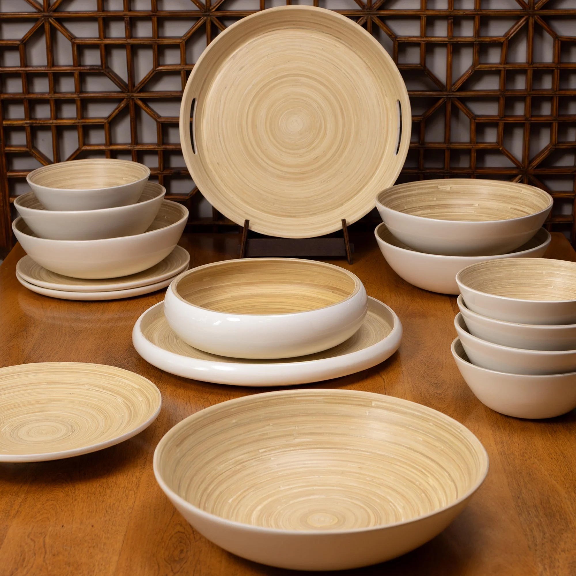Lexa Bamboo 3-Piece Bowl Set, 12, 10, 8 Inch - Image 31