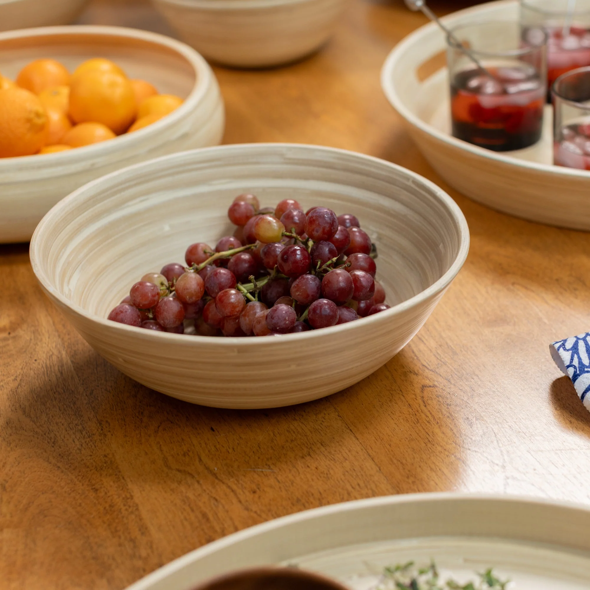 Lexa Bamboo 3-Piece Bowl Set, 12, 10, 8 Inch - Image 4