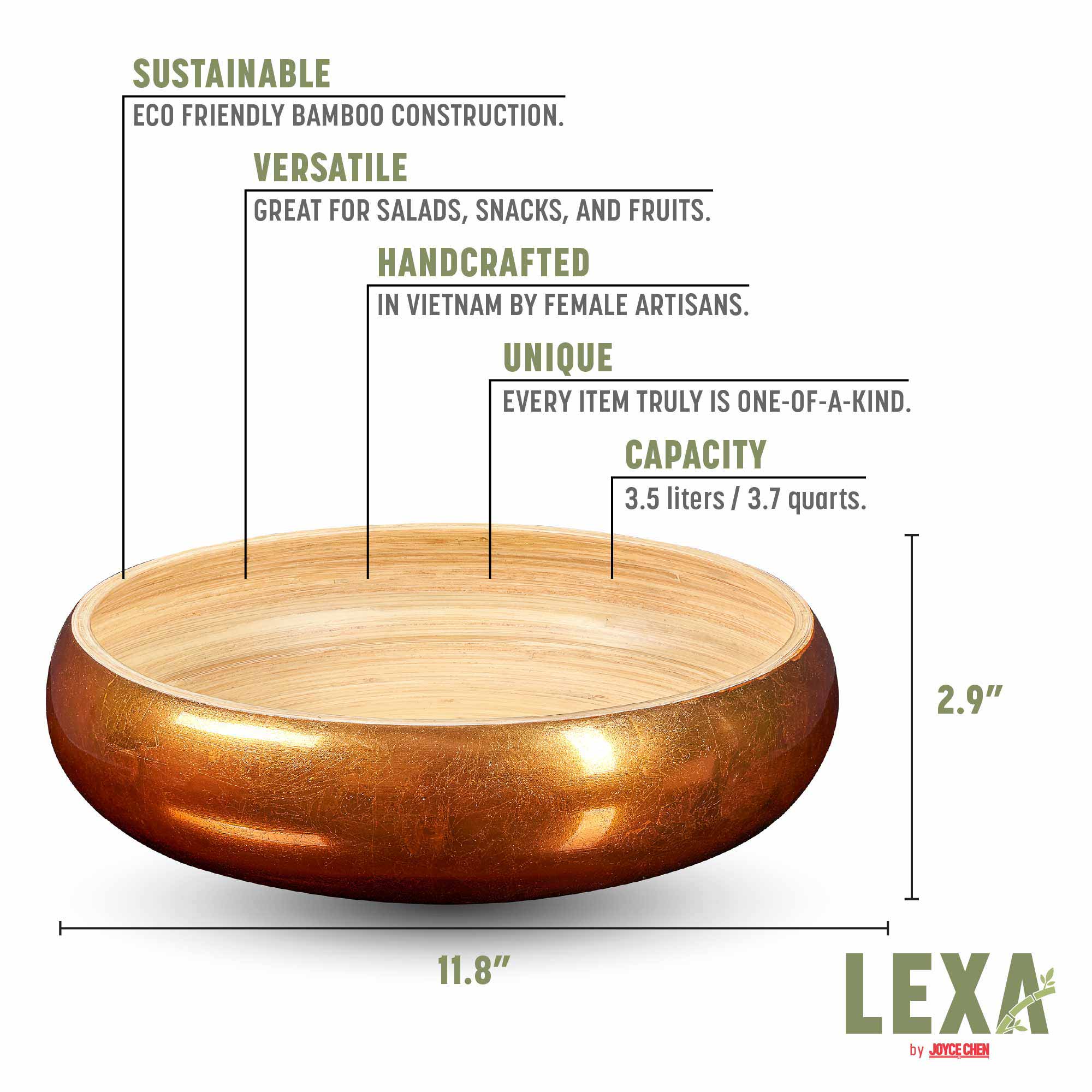 Lexa Bamboo Fruit Bowl, 12 Inch - Image 14