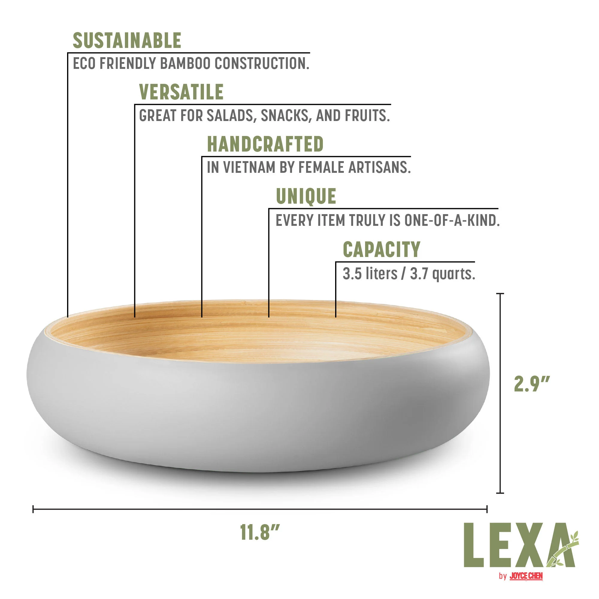 Lexa Bamboo Fruit Bowl, 12 Inch - Image 32