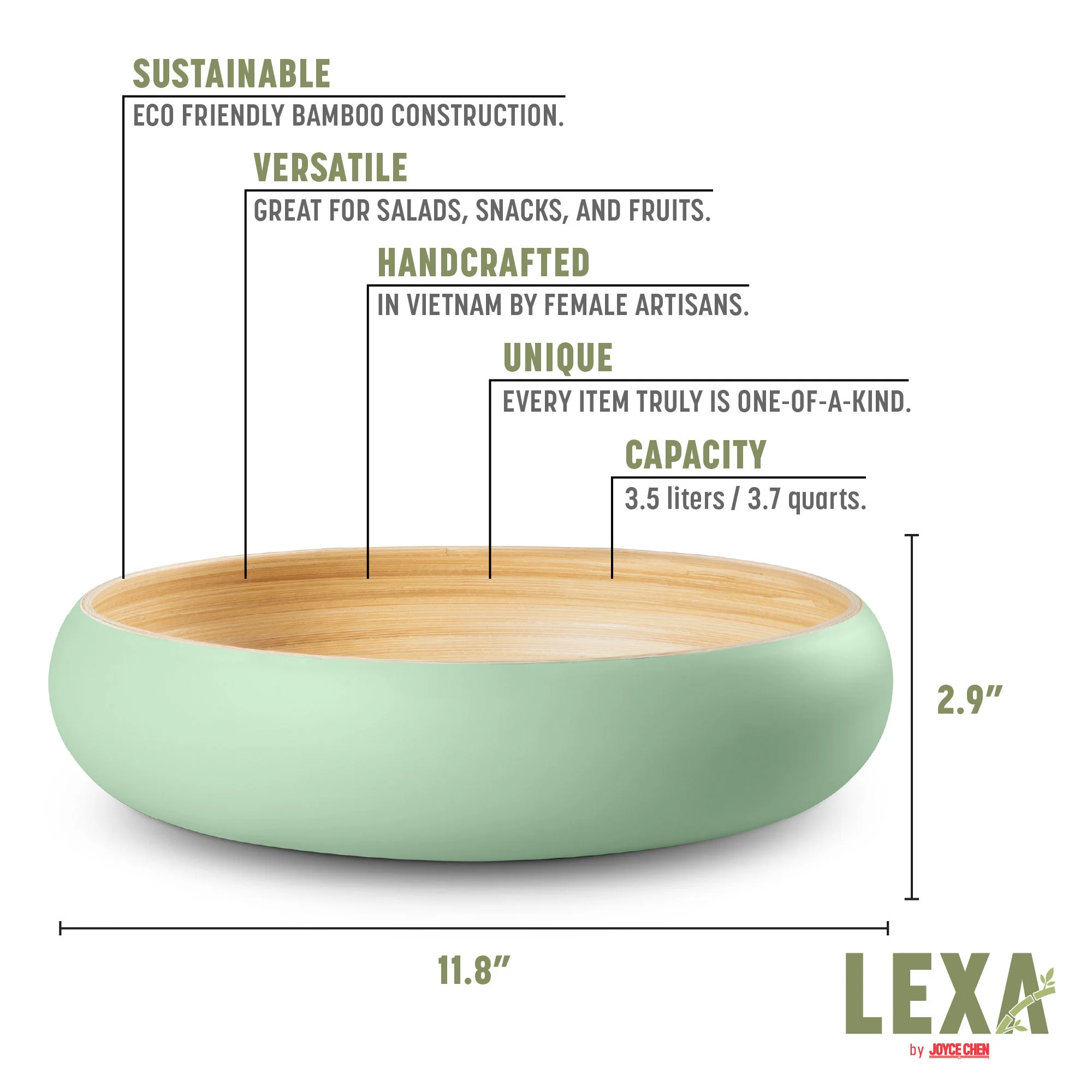 Lexa Bamboo Fruit Bowl, 12 Inch - Image 38