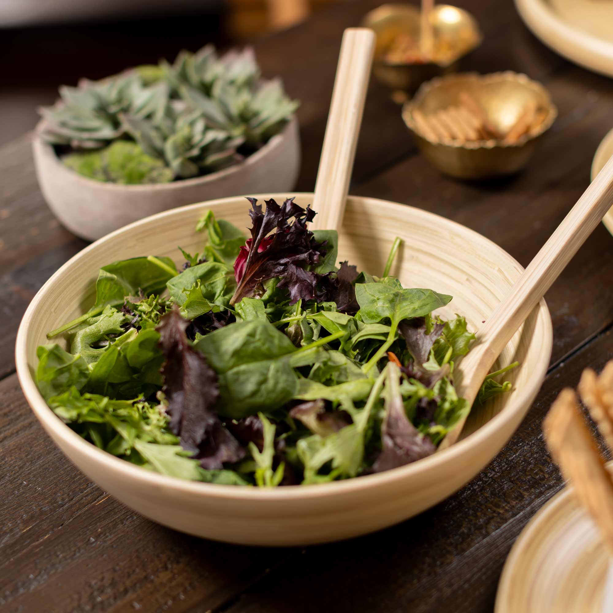 Lexa Bamboo Salad Bowl, 12 Inch - Image 5