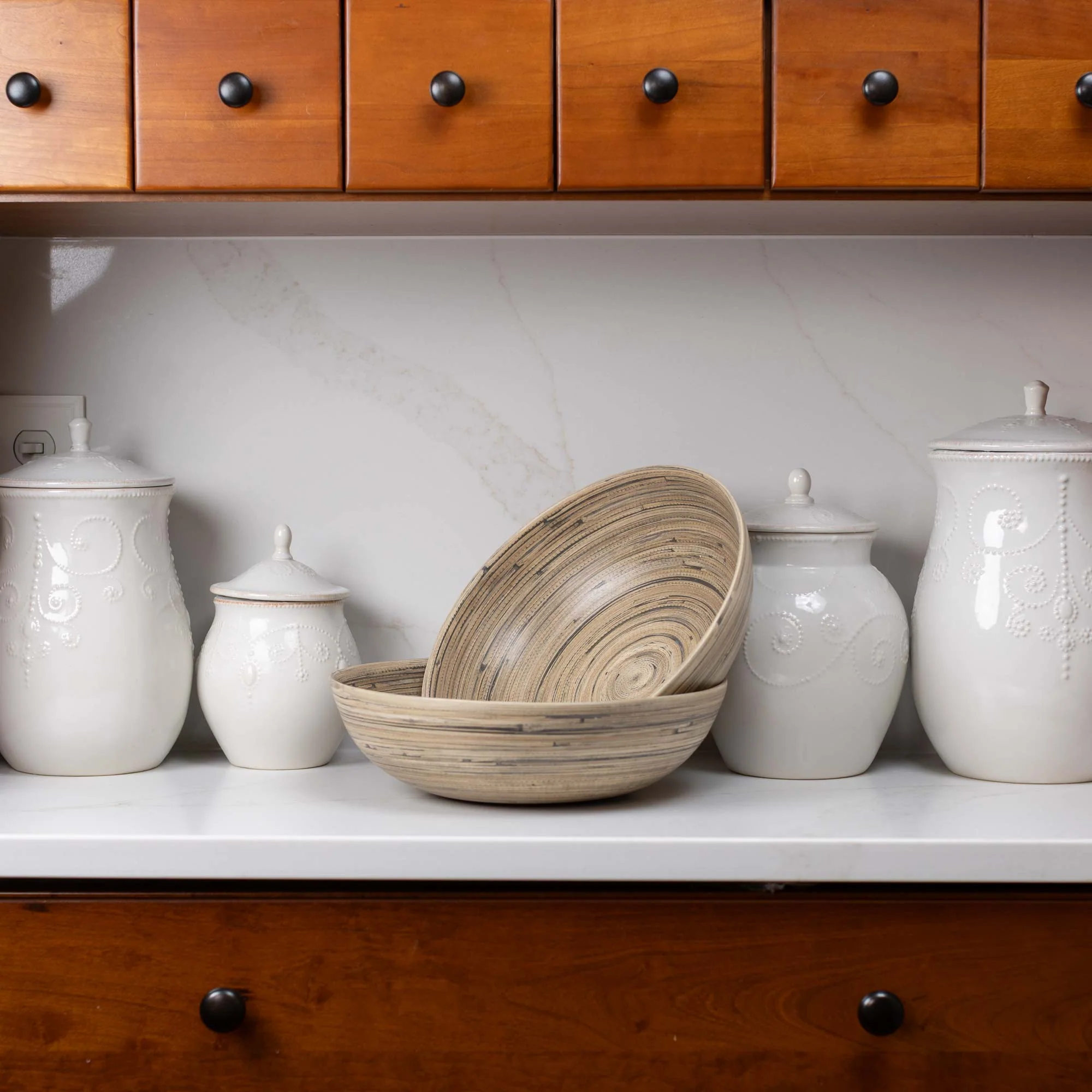 Lexa Bamboo Salad Bowl Set, 12 Inch - Image 15