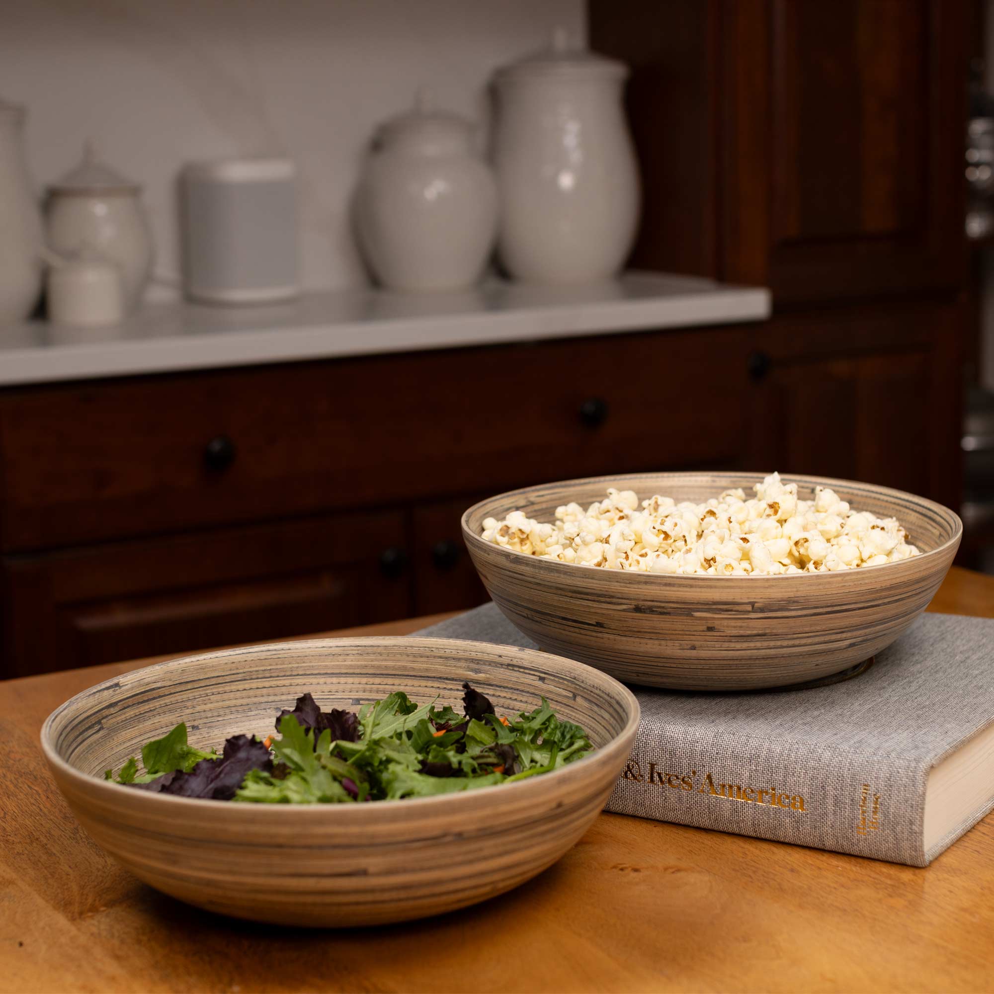 Lexa Bamboo Salad Bowl Set, 12 Inch - Image 16