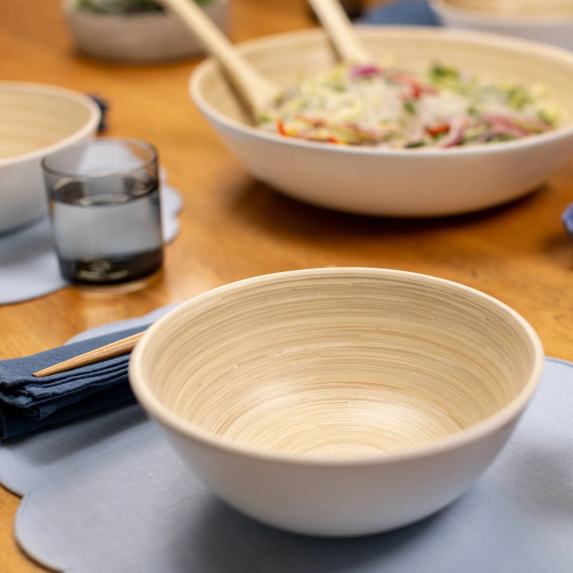 Lexa Bamboo Salad Bowl Set, 8 Inch - Image 16