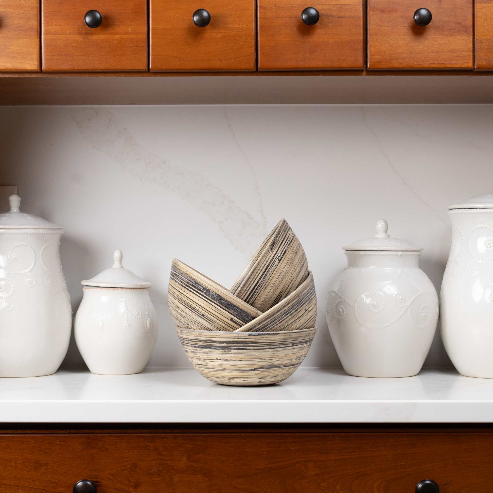 Lexa Bamboo Salad Bowl Set, 8 Inch - Image 9