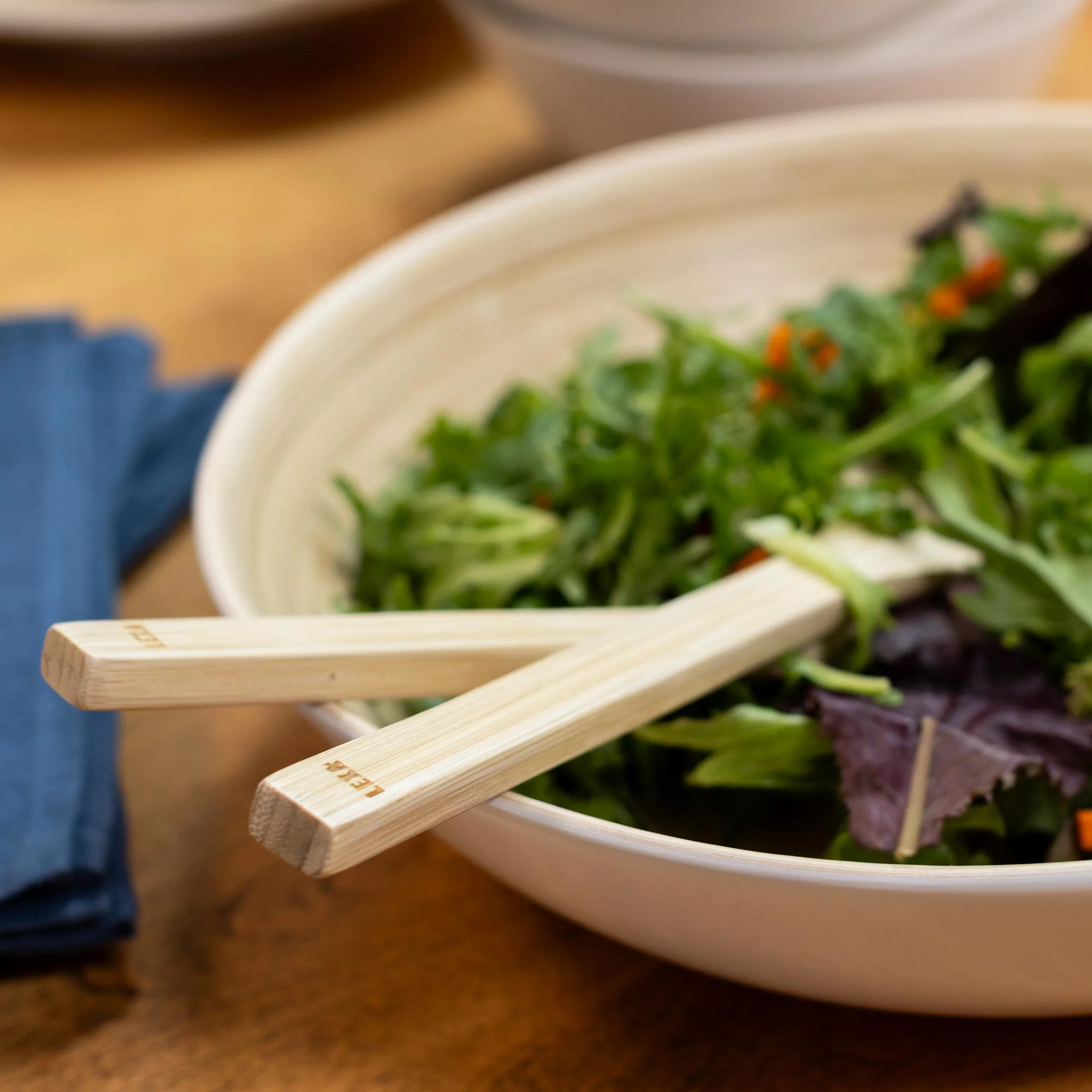 Lexa Bamboo Salad Utensil Set, 12 Inch, Natural Bamboo - Image 6