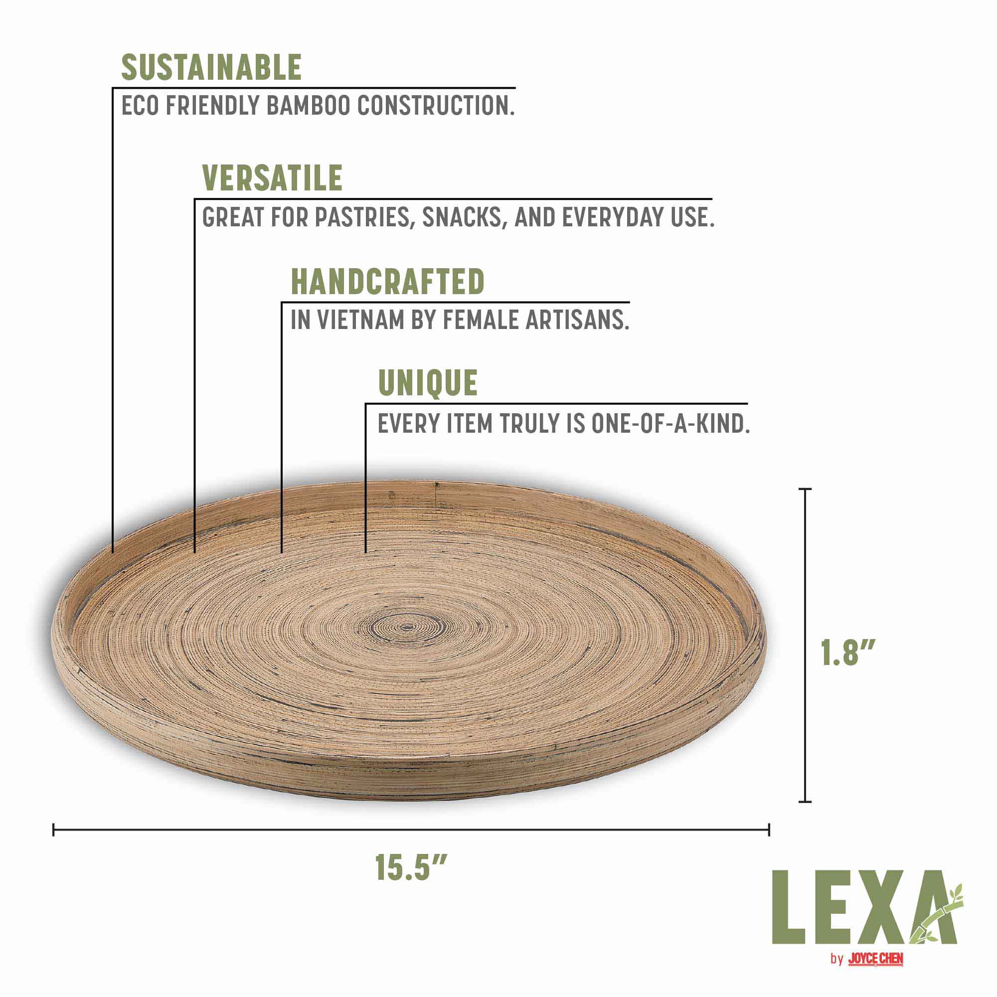 Lexa Bamboo Serving Tray, 16 Inch - Image 8
