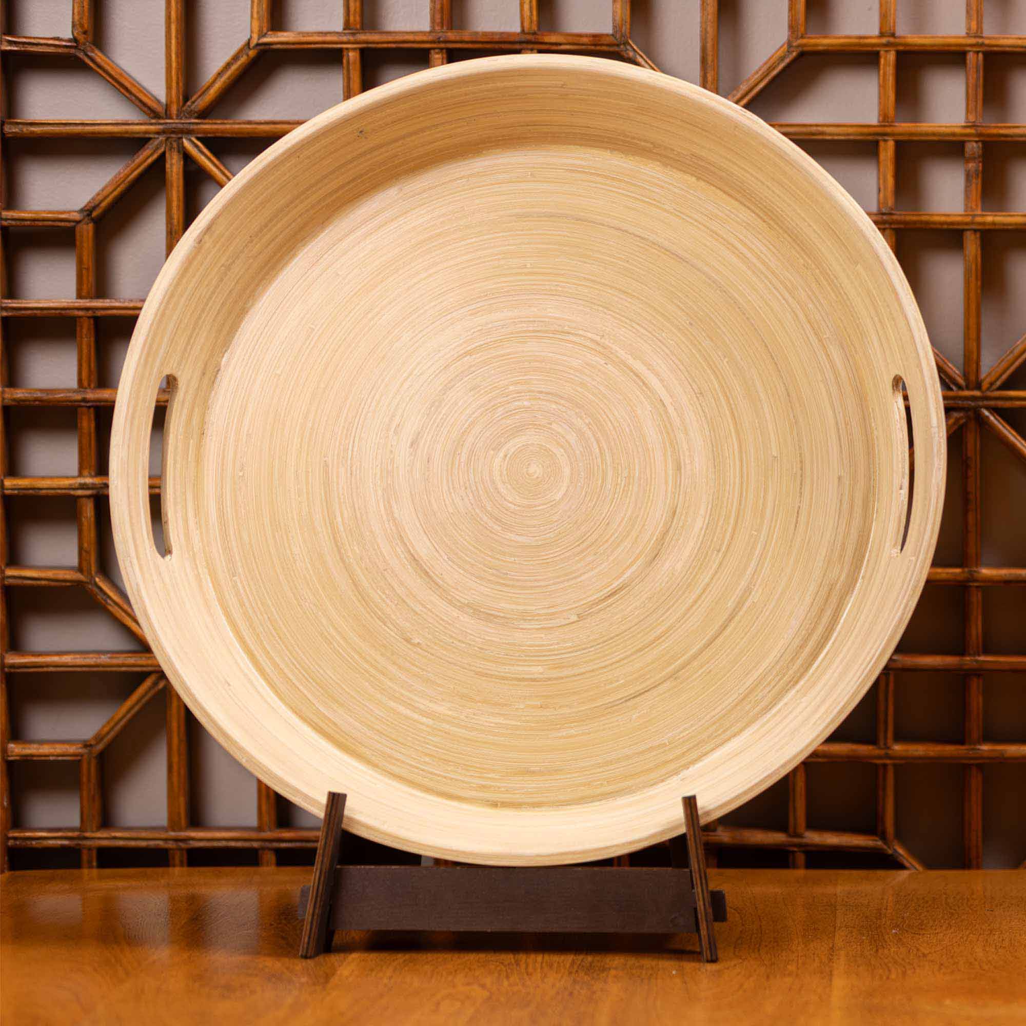 Lexa Bamboo Serving Tray w/ Handles, 16 Inch - Image 3