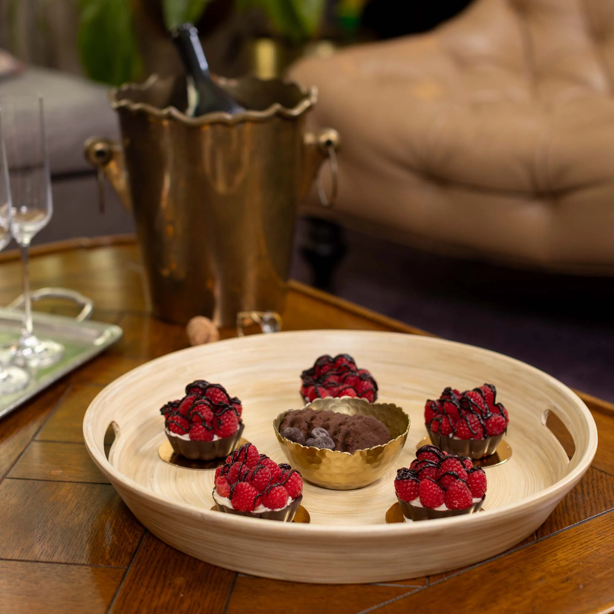 Lexa Bamboo Serving Tray w/ Handles, 16 Inch - Image 5