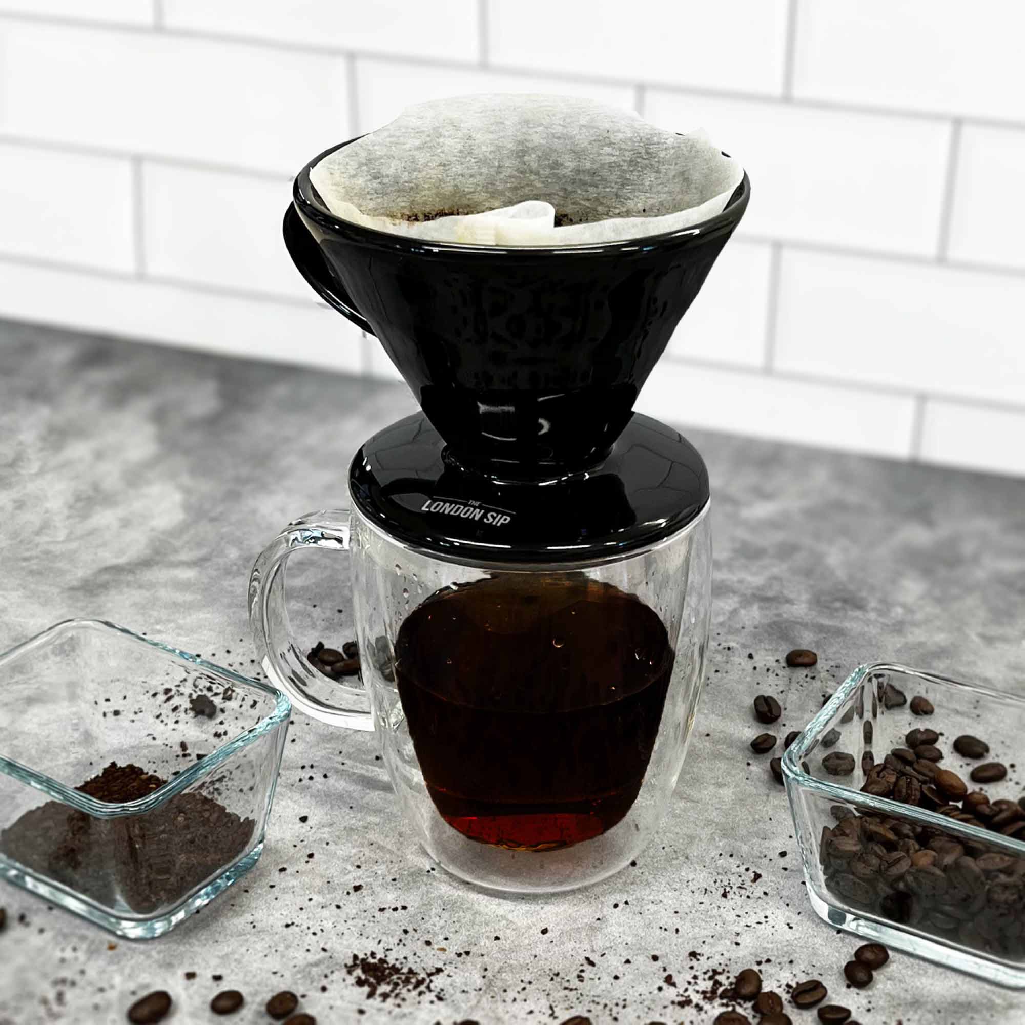 Ceramic Coffee Dripper, Black - Image 3