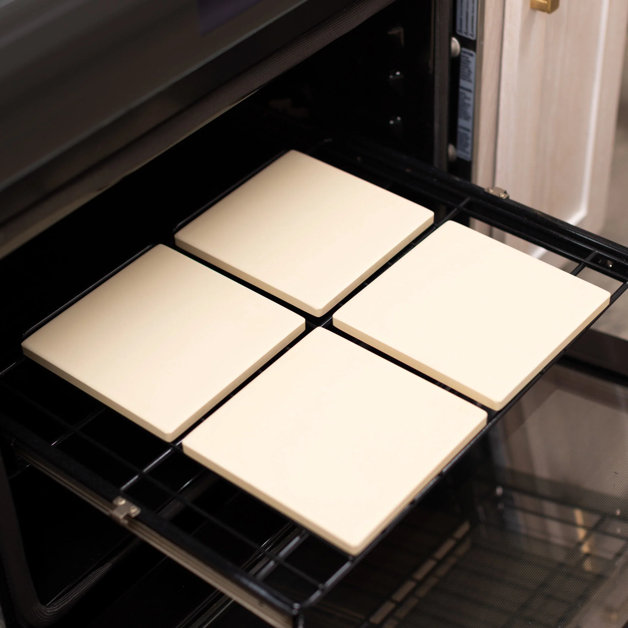 Cordierite Square Pizza Stone 4 Piece Set, 7.5x7.5-Inch, Beige - Image 6